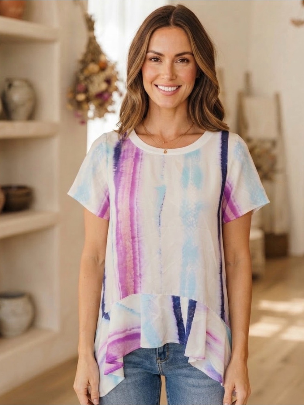 5 for $30 JUICY COUTURE Ruffle Asymmetrical Feminine Blouse